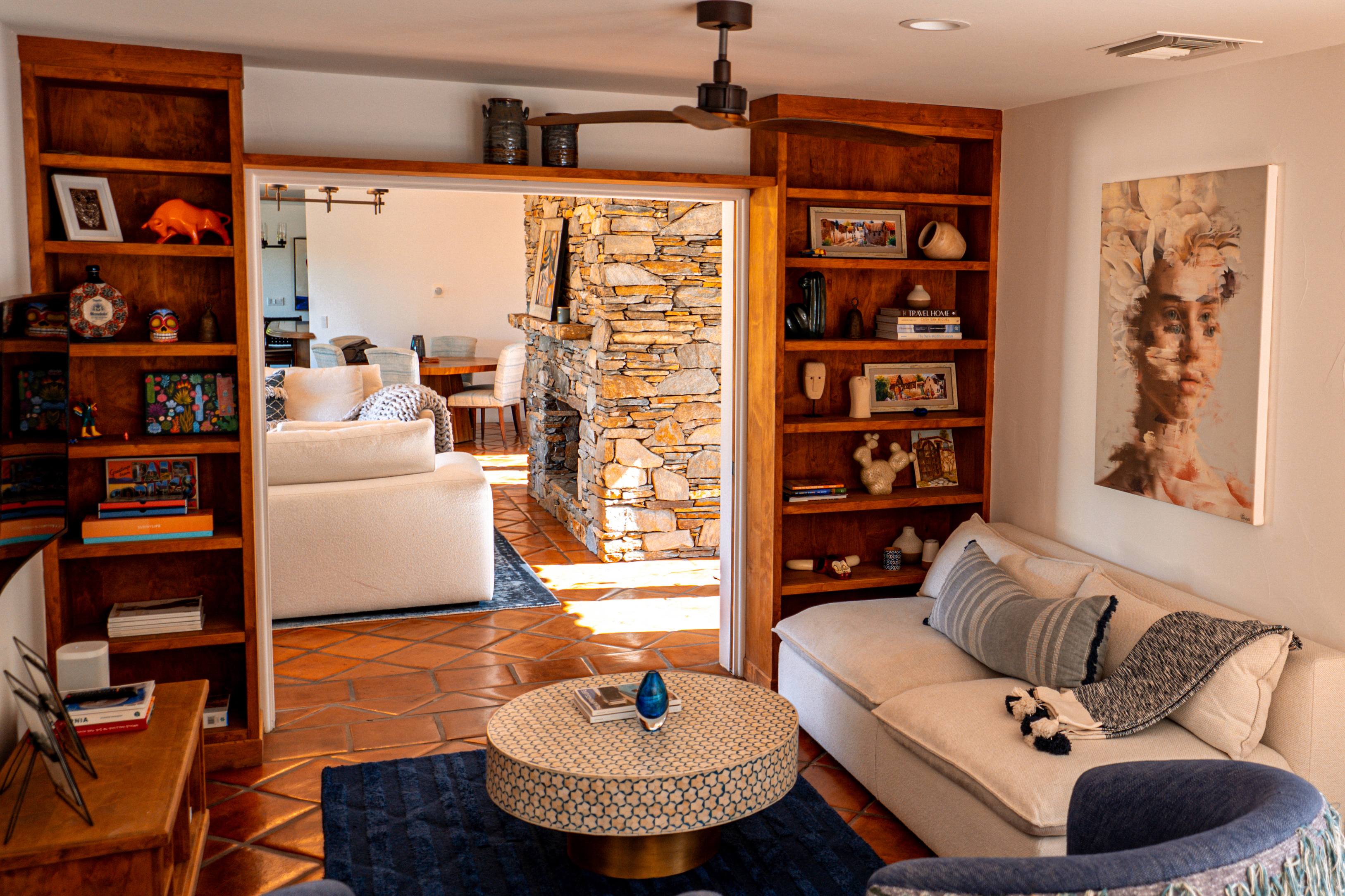 TV Area with Built-in Shelving
